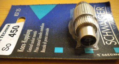 Schwaiger KST 25 Koax Kupplung hochwertige Ausführung Silber Farbig* so450