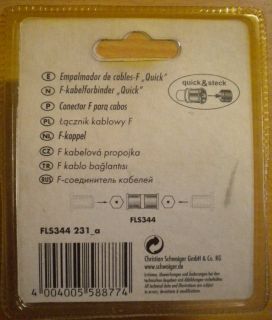 Schwaiger FLS 344 Adapter F-Kabelverbinder F-Quick-Kabelverbinder * so452