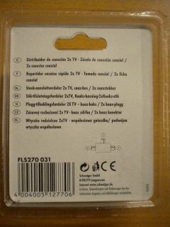 Schwaiger Anschlussverteiler 2x TV SAT Koax-Kupplung - 2x Koax-Stecker *so456
