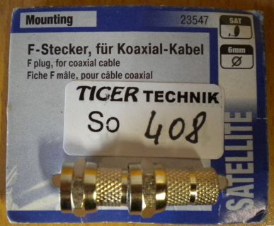 2x Skymaster F-Stecker für Koaxialkabel > 6mm Durchmesser* so408