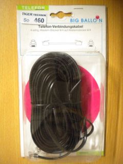 BigBalloon Telefonkabel Modular 15m 4adrig RJ11 Western 6/4 Westernstecker*so460