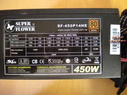 Super Flower SF-450P14HE 450W Computer PC Netzteil* nt297