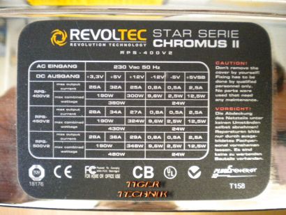 REVOLTEC Chromus 2  RPS-400V2 380Watt PC Netzteil* nt307