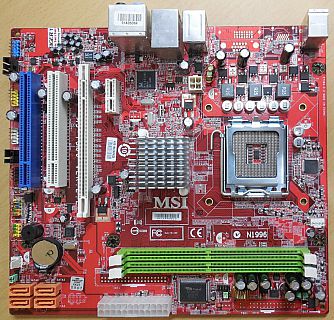 MSI MS-7366 VER 2.2 Mainboard +Blende Sockel 775 PCI-E 16x SATA DDR2 7.1ch* m462