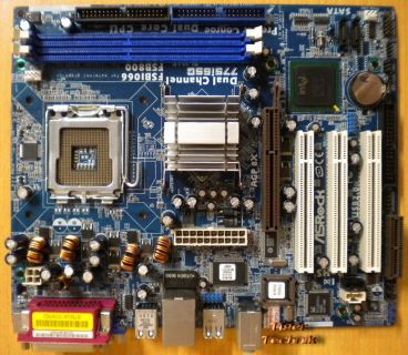 ASRock 775i65G Rev. 2.03 Mainboard + Blende Sockel 775 AGP 8X PCI VGA SATA* m516