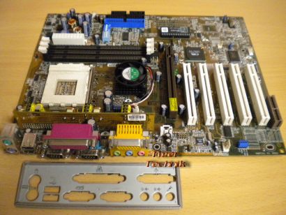 Asus A7V133 rev. 1.05 Mainboard + Blende Sockel A 462 AGP 4X Audio 5x PCI* m542