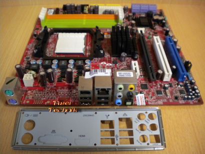 MSI MS-7501 Ver 3.1 Mainboard +Blende Sockel AM2 AM2+ PCIe 16x LAN 7.1 Aud* m560