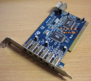 8-Port PCI Adapter Card 5x USB 2.0 & 3x FireWire IEEE 1394a* sk20