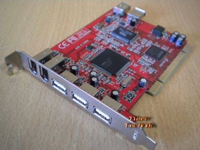 7-Port PCI Adapter Card 4x USB 2.0 & 3x FireWire IEEE 1394a* pz1013