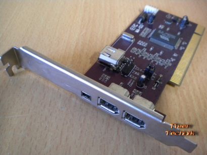 4-Port Adapter Card 4x FireWire 3x 1394a 1x mini Versch. Hersteller* sk30