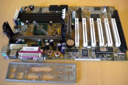 Asus P3B-F Rev 1.04 Mainboard + Blende ISA Slot 1 Intel 440BX AGP PCI USB* m576