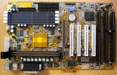 Gigabyte GA-686BX Rev 2.2 Mainboard +Blende 3x ISA Slot 1 Intel 440BX AGP* m578