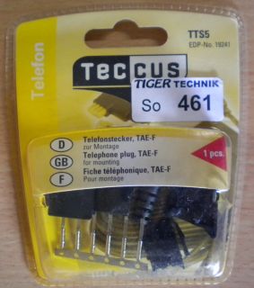 Teccus by Vivanco Telefonstecker zur Montage TAE-F Telefon Stecker* so461