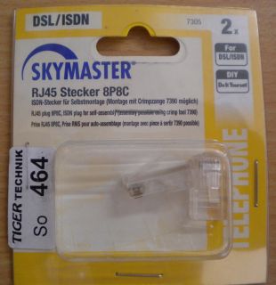 Skymaster 2x RJ45 Stecker 8P8C DIY zur Selbstmontage ISDN DSL Stecker* so464