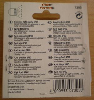 Skymaster 2x RJ45 Stecker 8P8C DIY zur Selbstmontage ISDN DSL Stecker* so464