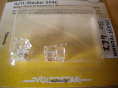 Voltostar 2x RJ11 Universal Modular Stecker 6P4C DIY zur Selbstmontage* so467
