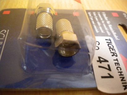 2x Schwaiger HDTV F-Stecker für Koaxialkabel 6,5 - 7mm Durchmesser* so471