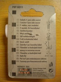 2x Schwaiger HDTV F-Stecker für Koaxialkabel 6,5 - 7mm Durchmesser* so471