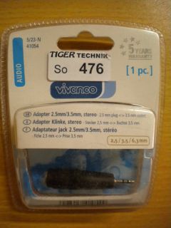 Vivanco Audio Klinke Adapter 3,5 mm Buchse - 2,5 mm Stecker stereo* so476