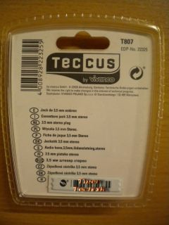 Teccus by Vivanco Audio Klinkenstecker 3,5mm stereo Klinke Stecker* so482