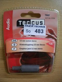 Teccus by Vivanco T808 Audio Klinkenkupplung 3,5mm stereo Klinke Kupplung* so483