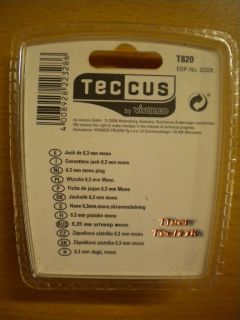 Teccus by Vivanco Audio Klinkenstecker 6,3mm mono Klinke Stecker* so484