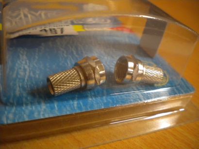 Vivanco DIY SAT STD F52A Video 2 Stück 2x F-Stecker für Koax-Kabel 5,2mm* so487
