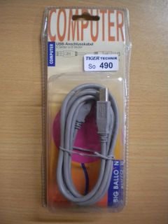 BigBalloon USB Kabel grau 1,8m Typ A Stecker - Typ B Stecker *so490