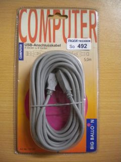 BigBalloon USB Kabel grau 5m Typ A Stecker - Typ B Stecker *so492