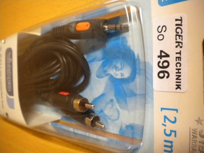 Vivanco Audio 2,5m Cinch Klinke Kabel 2x Cinch St. - Klinkenstecker 3,5mm* so496