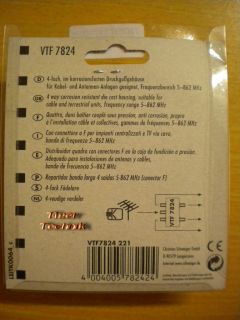 Schwaiger VTF 7824 SAT Verteiler 4 fach 1x In 4x Out Frequenzen 5-862MHz* so498