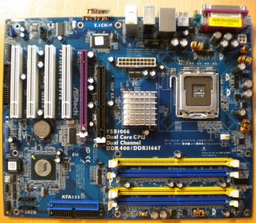 ASRock 775Dual-880Pro Rev 1.06 Mainboard +Blende Sockel 775 DDR1-2 AGP PCIe*m604