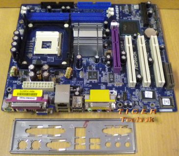 ASRock P4i45GV Rev 5.01 Mainboard +Blende Sockel 478 AGP DDR VGA Audio LAN* m606