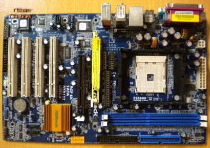 ASRock K8Upgrade-1689 Rev 1.02 Mainboard +Blende Sockel 754 CPU PORT AGP 8X*m612