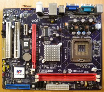 ECS Elitegroup P4M900T-M2 Ver1.0 Mainboard+Blende Sockel 775 PCIe SATA DDR2*m614