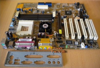 Asus A7V266-E Rev1.07 Mainboard+Blende Sockel A 462 AGP USB DDR 6xPCI Audio*m627