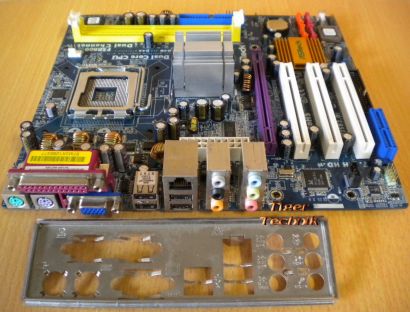 ASRock 775i945GZ Rev 1.03 Mainboard +Blende Sockel 775 PCIe VGA LAN SATA* m634