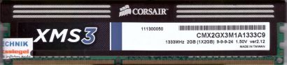 Corsair XMS3 CMX2GX3M1A1333C9 PC3-10600 2GB DDR3 1333MHz Arbeitsspeicher RAM*r87