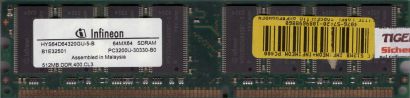 Infineon HYS64D64320GU-5-B PC-3200 512MB DDR1 400MHz CL3 Arbeitsspeicher RAM*r91