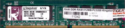 Kingston KVR400X64C3A 512 PC-3200 512MB DDR1 400MHz 9905240-008 A00 RAM* r102