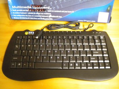 TF1 TelForceOne QWERTY PS2 Multimedia Keyboard Tastatur schwarz* PZ137