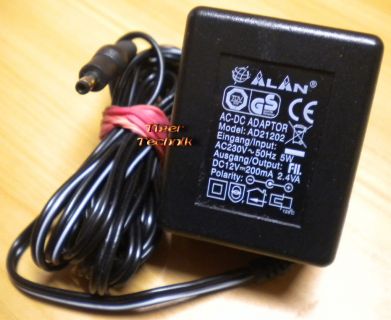 ALAN AD21202 AC DC Adapter 12V 200mA 2.4VA Netzteil* nt770