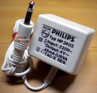 PHILIPS AC/DC-ADAPTER HP2403 4V 45mA 0.18VA Netzteil* nt780