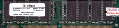 Infineon HYS64V32300GU-7.5-C2 PC133 256MB SDRAM 133MHz Arbeitsspeicher RAM* r282