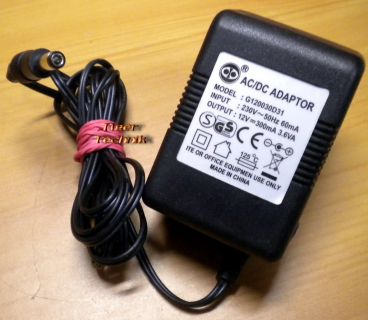 G120030D31 AC DC Adapter 12V 300mA 3.6VA Netzteil* nt818