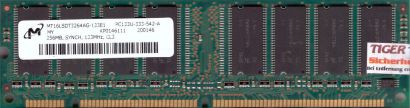 Micron MT16LSDT3264AG-133E1 PC133 256MB SDRAM 133MHz Arbeitsspeicher SD RAM*r306