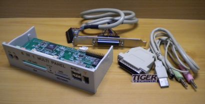 6 in 1 Multi Panel Kartenleser CF MD SM SD MMC MS USB FW mit Kabel beige* kl19