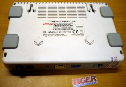 Sphairon Turbolink AR871C1-B DSL MODEM ADSL2 ADSL2+* nw374