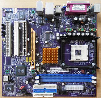 ECS Elitegroup SF2/661FX Rev1.1 Mainboard + Blende Sockel 478 VGA LAN DDR* m204
