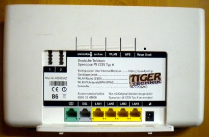 Deutsche Telekom Speedport W 723V Typ A Router ADSL ADSL2+ VDSL2 VOIP* nw422